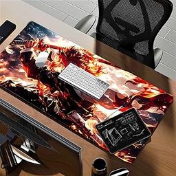 Gradient Mis Anime Large Extended Mouse Pad Laptop Desktop PC Gaming Long Mousepads Rubber Base with- Anti Skid (580MM x 280MM x 3MM) Kyojuro Rengoku Design 2-image-41