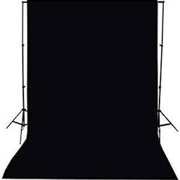 Stookin 6ft×9ft,Black Soft Silky Polyester Photo Backdrop Drapes for Birthday Wedding Baby Shower Baptism Photo Photography-image-1