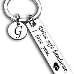 Drive Safe Keychain 26 Letters Keychain Gifts for Boyfriend Couple Husband Dad Birthday Valentines Day Gifts-image-95
