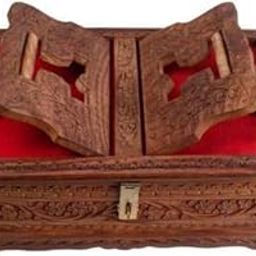 DWH Wooden Hand Carved Rehal Holy Books Box // Handcrafted Book Box//Religious Book Box with Foldable Stand-image-70