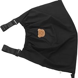 Marhynchus Stroller Bag, Waterproof Nylon, Reusable, Washable, Bear Pattern, Large Capacity for Mobile Phone (Black)-image-25