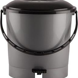 Kuber Industries Multiuses Plastic Pedal Dustbin, Waste Bin, Trash Can With Handle, 7 Litre (Grey)-1