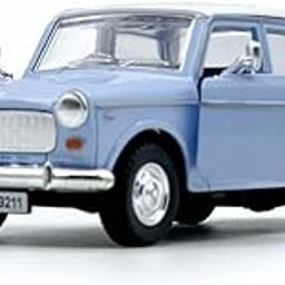 FUN FACTORY TOYS Queens 70 Vintage Fiat Toy Model Car with Pull Back Action, Openable Doors, Collectible Plastic Toy Car for Kids (Sky Blue) (Color May Differ as per Availability)-image-85