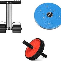 U S TRADERS® Tummy Twister for Ab Exercise Fat Burning and Weight Loss & Double Spring Tummy Trimmer with Ab Roller, Dual-Wheel with Thick Knee Pad for Abdominal & Core Workout (Multicolour)-picture-14