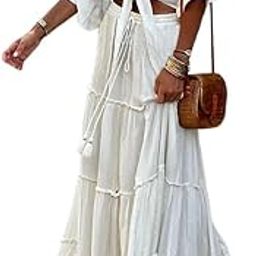 Summer Fashion Two-Piece Set Deep V-Neck Top & Long Flared Skirt White Co-ord Set for Women-image-76