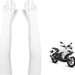 Shambhavi Cotton Arm Sleeve For Men & Women (Free, White-image-4