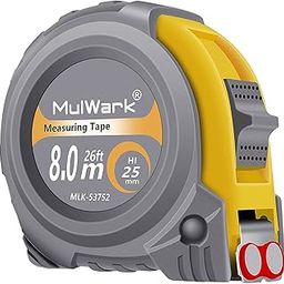 MulWark 26ft Measuring Tape Measure by Imperial Inch Metric Scale with Both-side Metal Blade,Magnetic Tip Hook and Shock Absorbent Case-for Construction,Contractor,Carpenter,Architect,Woodworking-image-8