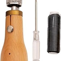 Leather Sewing Hand Stitcher Leather Repair Tool with Needle Tip Sewing Thread & Screwdriver for Leather Heavy Fabric-image-65