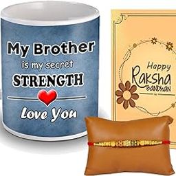 ME & YOU Fancy Rakhi Gift Hamper for brother |Raksha Bandhan for Brother | Rakhi Gift for Bhai with 325Ml Coffee Mug, Chocolates, Rakhi and Greeting Card-image-98