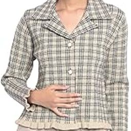 Women's Brown Checked Cardigan-image-54