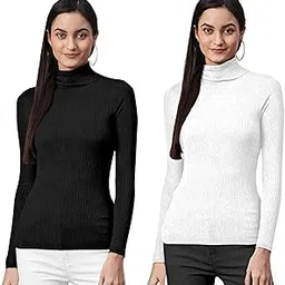 lovo Women's Woollen Warm Full Sleeves High Neck/Inner/Skivvy for Winters Pack of 2-picture-7