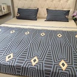 RatnaKarpasam 200 TC Modern Striped Cotton Bedsheet – Bold Black, Brown & Grey Stripes on Soft Fabric, Contemporary Design with Matching Pillow Covers, Perfect for Sophisticated Bedroom Decor-image-12