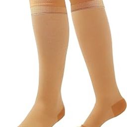 KOLVIN Men & Women Cotton Below Knee Compression Stockings for Varicose Veins | Ankle Circumference Fit | Pain & Swelling Relief-27