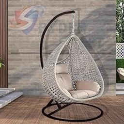 SPYDER CRAFT Rattan Single Seater Hammock Swing Chair with Stand and Cushion for Patio Balcony Garden Terrace Living Room Relaxing Chairjhula-image-71