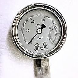 PRESSURE GAUGE|Sparker Mechatronics SS Pressure Gauge 2" Dial, With Glycerine Filled, Bottom Entry, 1/4" BSP, 0-100 Bar-image-79