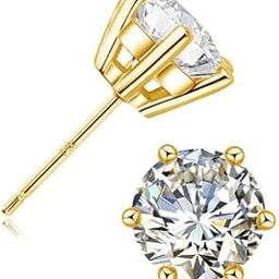 retrend design Brilliant Round Solitaire Ear Stud सोन का टॉप्स Real Moissanite Ear Studs Gold Hire ka Tops Earrings Girl Pure Gold Ear Stud Hira Stone Original Certified Asli Diamond Earrings Studs-picture-21