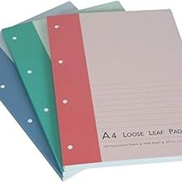 Mahavir Loose Leaf Report Pad | A4 Size | Ruled | Pre Punched for Easy Filing | Tear Off Sheets | Pack of 3 (100 Sheets Each)-17