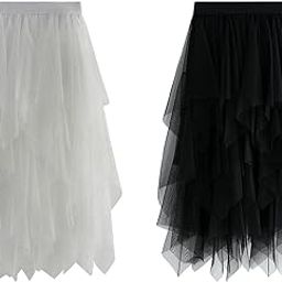 Women's Tulle Skirt A Line Layered Skirt Dress for Formal Wedding White-image-17
