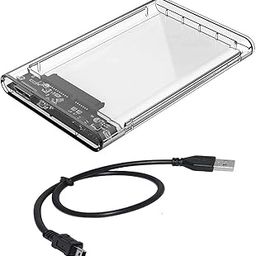 AdzMozi® USB 2.0 2.5 Inch SATA to USB External Hard Drive Enclosure HDD / SSD, Transparent Hard Disk Box Enclouser (Pack of 1 Sata)-3