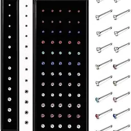 vama FASHIONS Multicolor Body Surgical Stainless Steel Hypoallergenic Nose Piercing Jewelry Hole Hoop Ring Sterling Nosepin Studs for Women & Girls (3 Box - 1.5/2.5 / 3mm)-picture-7