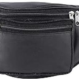 Stylish Real Leather Waist Bag Elegant Style Travel Pouch Passport Holder with Adjustable Strap(11700) (Black)-image-55