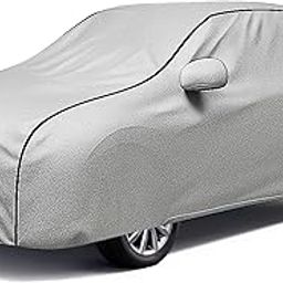 Classic Car Body Cover All Weather Protection Waterproof for Kia Seltos | UV Protection | Dustproof | Windproof Belt & Elastic Hem | Mirror & Pockets | Car Body Cover (Silver, Kia Seltos)-image-5