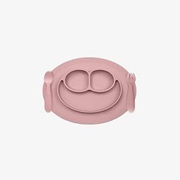ezpz Mini Feeding Set - 100% Food Grade Silicone Suction Plate, Spoon & Fork for Infants + Toddlers for Highchair, Dining Table - Promotes Baby Self-Feeding - Microwave Safe - 12 Months+ (Blush)-picture-18
