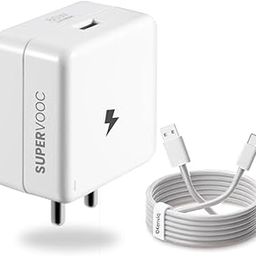 Kenviq 80W SuperVooc Fast Charger Compatible with Realme 10 Pro Plus | Power Adapter with Type C Data Cable | for REALME Devices | Quick Charging Type A Port | SuperDart, Vooc, Warp Support, (White)-image-96