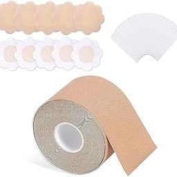 || Boob Tape with 10pcs Nipple Cover & 36pcs Fashion Tape Double Sided Body Tape Adhesive Strapless Bra & Heavy Breast Support - Boobs Tape for Women Clothes-image-99