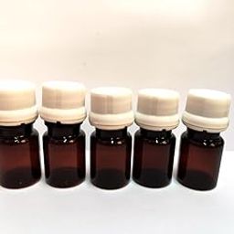 SHREE MAHA 10ml Empty Amber PET Syrup Bottles Amber with White Seal Caps (Pharmacy Bottle, Liquid Medicine, Drug Store Bottle) with locking cap and inners (Pack of 50 pcs)-17