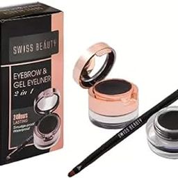 Swiss Beauty EYEBROW & GEL EYE LINER 2 IN 1 3G+4G 7 g (Hot Nude, Grey)-16