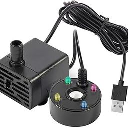 BEIDUOYANG 5V Ultrasonic Maker Fogger Water Fountain Pond Fish Tank Pool Atomizer Nebulizer Head Air Humidifier DIY Air Fittings for Fish Tank LED, Black-image-60