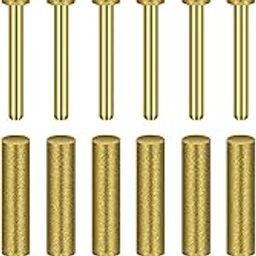 SAZ DEKOR® 12Pcs Diamond Chainsaw Sharpener Bits Grinding Bits Burr Gold 4mm-17