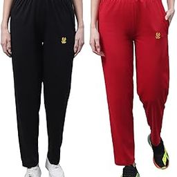 Regular fit Cotton Trackpant for Women (Pack of 2)-D10_BLK_RED_002-XXL-image-77