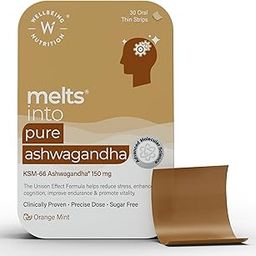 Wellbeing Nutrition Melts Pure Ashwagandha | Clinically Proven Organic KSM-66 Ashwagandha Natural Stress & Anxiety Relief | Extra Strength | For Vitality, Strength, Energy & Stamina, 30 Oral Strips-image-36