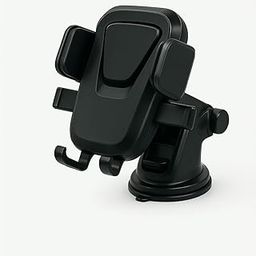 New Premium Type Clamp M4 Car Phone Holder Stand with 360 Degree Rotation, Strong Grip, Suction Cup Mount, Single Hand Use, Shockproof Build, Mobile Stand for Car (Black)-0