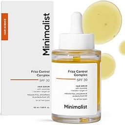 Minimalist SPF 30 Hair Serum for Frizzy Hair With Keratin, Argan Oil & Ceramides | Heat Protection, Smoothens & Protects From UV | Lightweight Leave-In for Women & Men | 50 ml-13