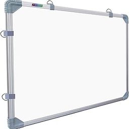 Eduway 2x3 Feet Kunj Non-Magnetic Double-Sided White Board and Chalk Board | Ideal Use for Home, Office, Kids with Sliding Hanging Clips, Robust Aluminum Frame and Smooth Melamine Surface (89x59 cms)'-image-4