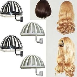 Plastic Wig Head Holders & Hangers - Wall Mounted Wig Stand (2 Black + 2 White) for Styling, Drying & Display-45