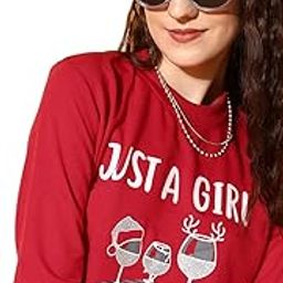 sassafras Red Terry JUST A Girl Sweatshirt-picture-0