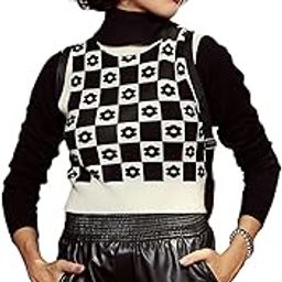 Black Floral Round Neck Sleeveless Sweater-image-22
