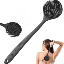 BREWUP Silicone Back Scrubber for Shower, New Update Bath Body Double Sided Bath Brush with Long Handle for Shower Exfoliating and Massage Can Produce More Rich Foam for Men and Women-image-63