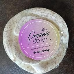 Organic Almond Scrub Soap, Natural Exfoliating Body Soap, 100g-image-22