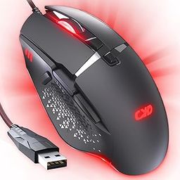 C309 RGB Wired Mouse, 7200 DPI Wired Gaming Mouse with 8 Programmable Buttons & 6 Backlit Modes, Ergonomic Mice USB Computer for Gamer Office, Matte Black-image-26