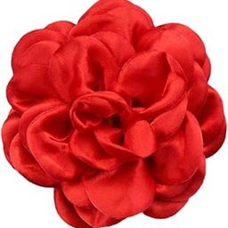 Fashion My Day Flower Brooch 3.94'' Floral Hair Pins for Women Decorative Elegant Lapel Pin Red | Pins & Brooches | Fashion Jewelry-image-9