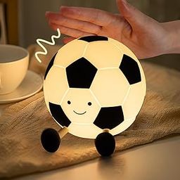 RUJVE Night Light for Boys Light Up Football Lamp Dimmable Rechargeable Silicone Soccer Lamp for Boys Room Decor Birthday Gifts for Kids-29