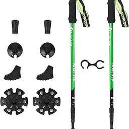 2 Pack Adjustable Trekking Poles Telescopic Aluminum Hiking Pole Walking Sticks Tungsten Tips Absorbent Grips-image-61