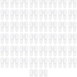 50 Pairs Terry Slippers, White Hotel Slipper for Unisex Adults, Breathable Non-Slip Slippers for Hotel, Guests, Travel Pack of 50 Pairs-picture-17