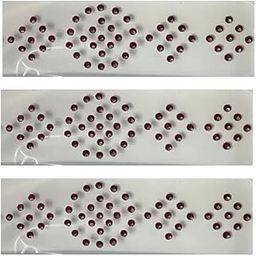 Oj Round Maroon Color Self-Adhesive Bindi With Stone Plain Sticker Forehead Bindi Bindiya Traditional Bindis Velvet Bindi With Skin Friendly Glue Tikli Tikka Kumkum Bindi Women-Girls Pack Of 3 Size 0-image-76