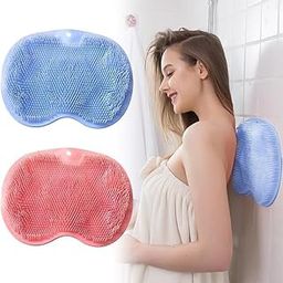Shower Back & Foot Scrubber,Wall Mounted Back Scrubber Silicone Bath Massage Cushion Brush with Suction Cups,Bathroom Wash Foot Massager Mat Exfoliating Dead Skin Foot Brush-image-93